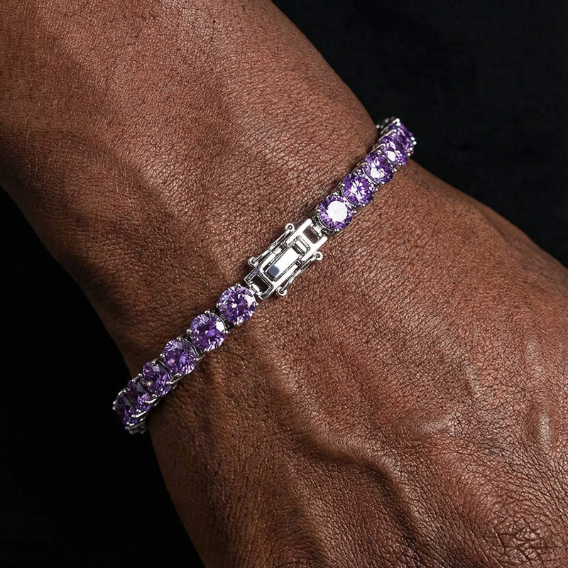 6mm Purple Tennis Bracelet in 18K White Gold 6mm Purple Tennis Bracelet in 18K White Gold