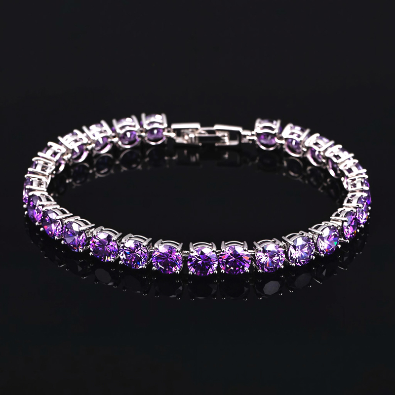 6mm Purple Tennis Bracelet in 18K White Gold 6mm Purple Tennis Bracelet in 18K White Gold