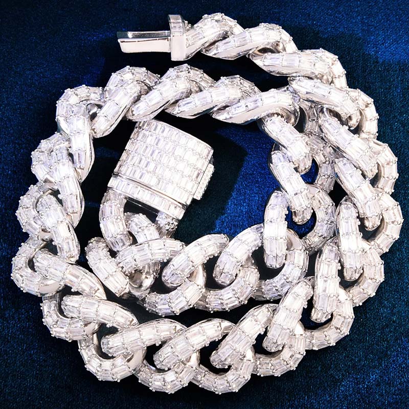 21mm Baguette Cut Cuban Chain