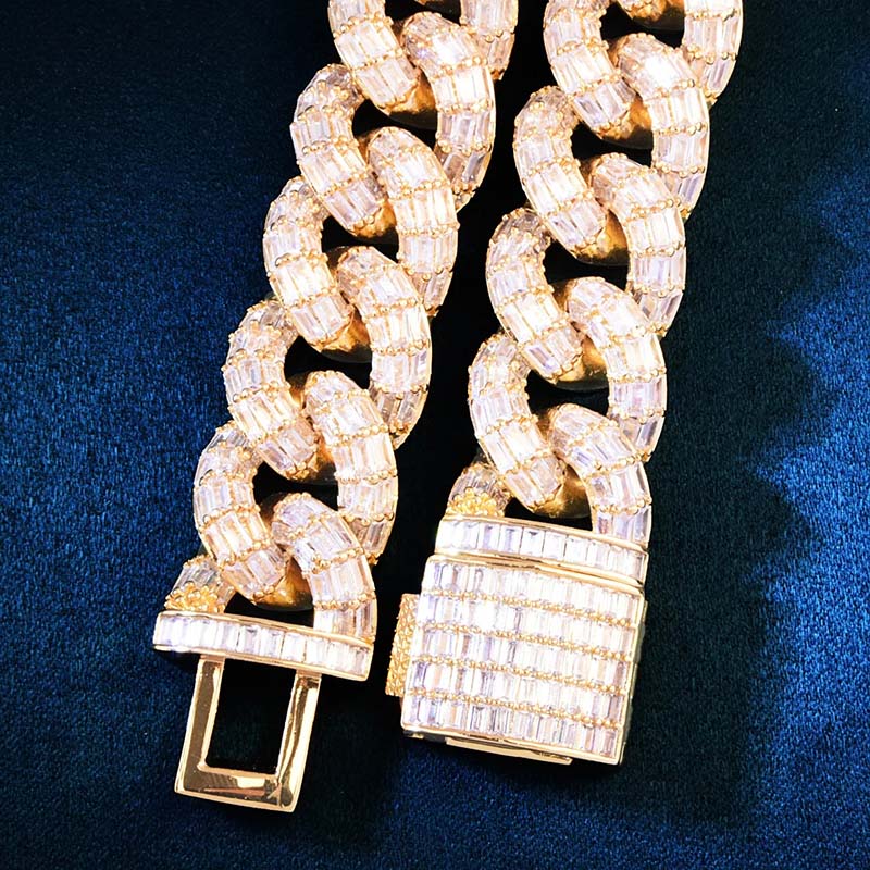 21mm Baguette Cut Cuban Chain