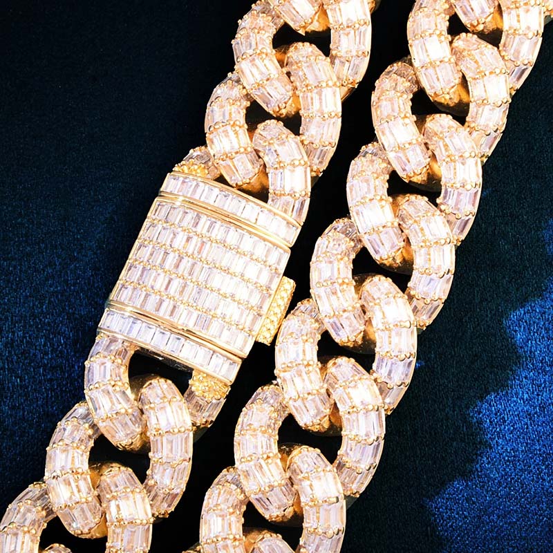 21mm Baguette Cut Cuban Chain