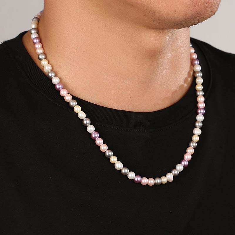 6mm/8mm/10mm Multi Colour Pearl Chain for Men