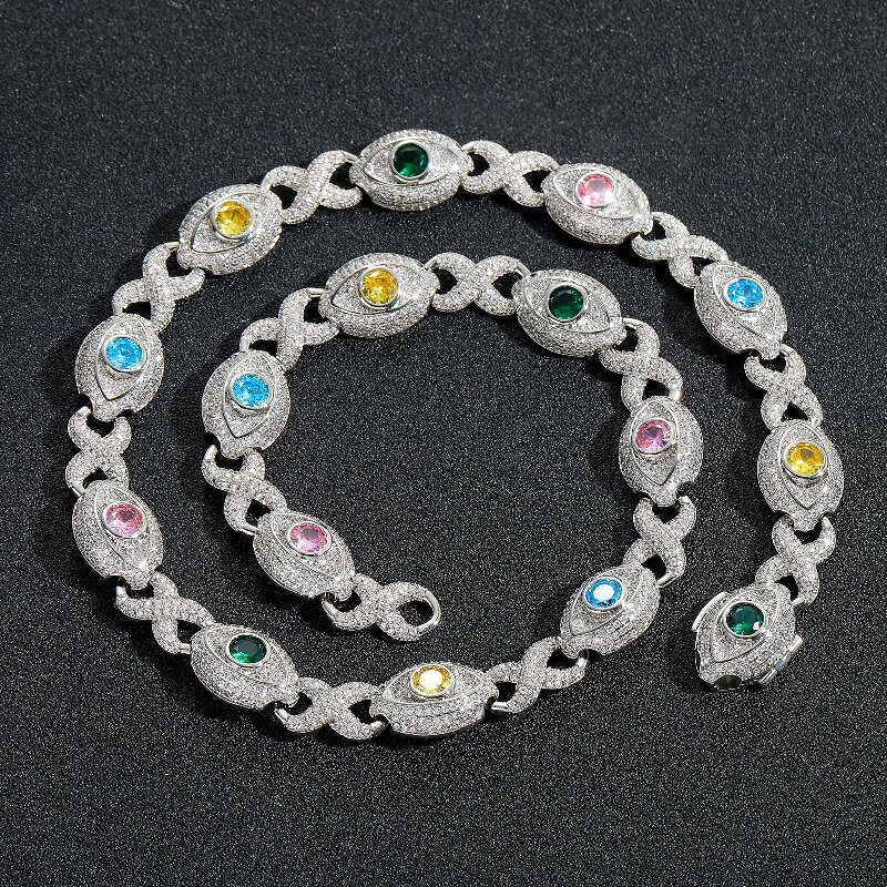 14mm Eyes Infinity Sign Fancy Color Diamond Necklace