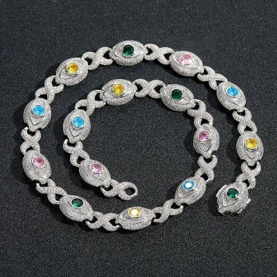14mm Eyes Infinity Sign Fancy Color Diamond Necklace