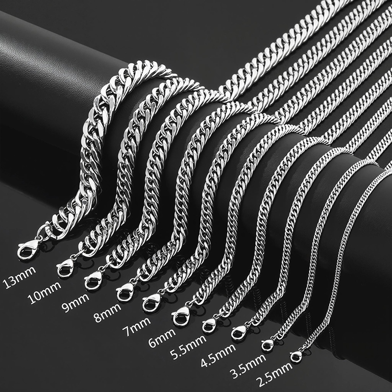 2.5/3.5/4.5/5.5/6/7/8/9/10/13mm Cuban Chain in Gold 2.5/3.5/4.5/5.5/6/7/8/9/10/13mm Cuban Chain in Gold