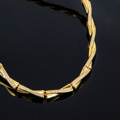 Iced Out Cross Over X Link Chain