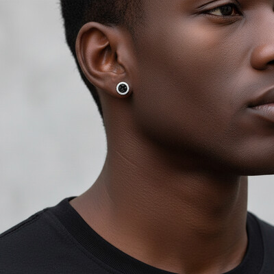 Multicolor Crushed Diamond Round Magnetic Earrings