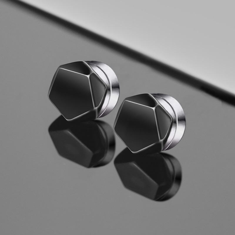 Irregular Pentagonal Magnetic  Earrings
