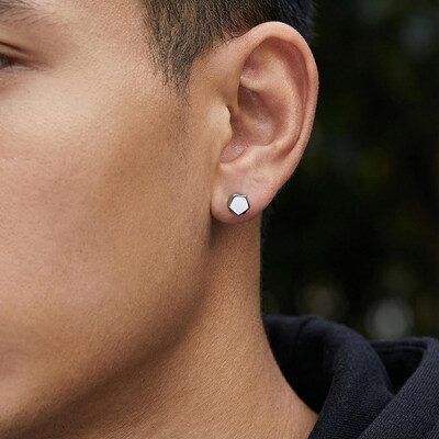 Irregular Pentagonal Magnetic  Earrings