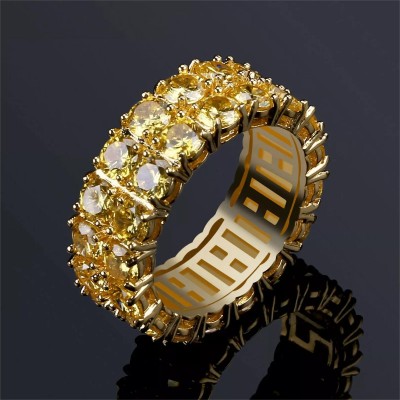 Iced 2-Row Eternity Yellow Stone Band