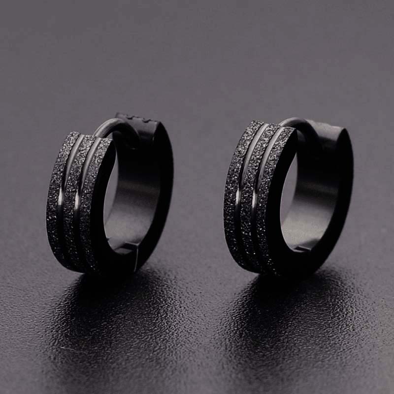 Frosted Hoop Earrings for Men