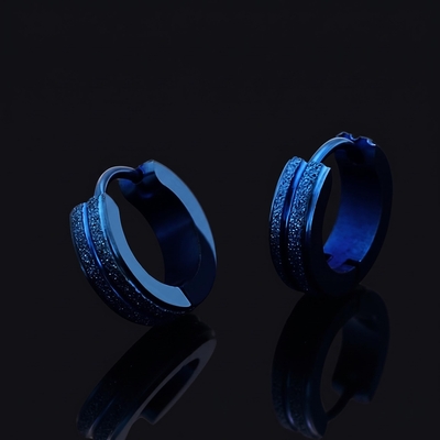 Frosted Hoop Earrings for Men