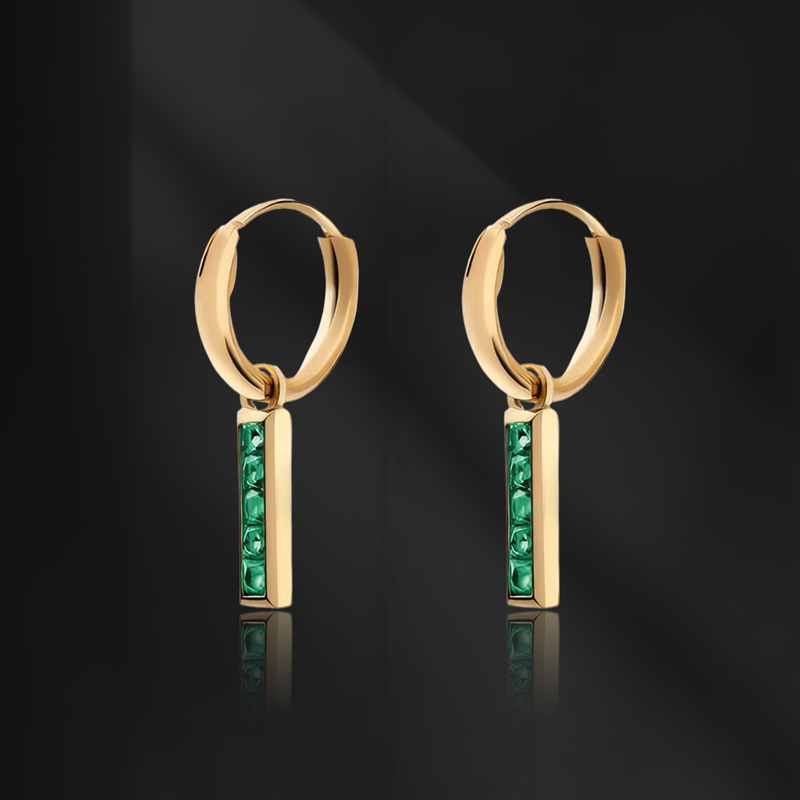 1 CTW Emerald Diamond Dangle Earrings