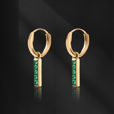 1 CTW Emerald Diamond Dangle Earrings