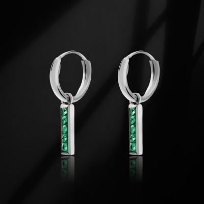 1 CTW Emerald Diamond Dangle Earrings