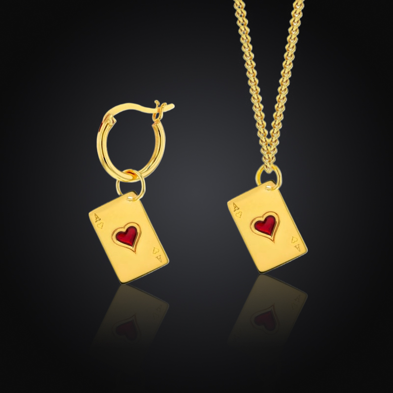 Ace of Hearts & Diamonds Dangle Earrings