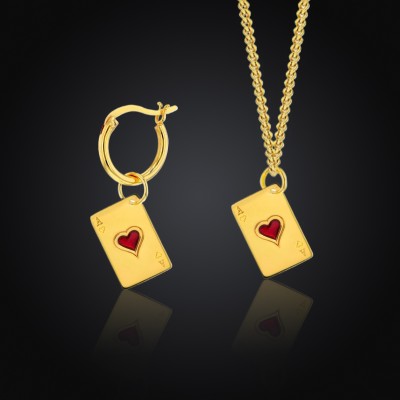 Ace of Hearts & Diamonds Dangle Earrings