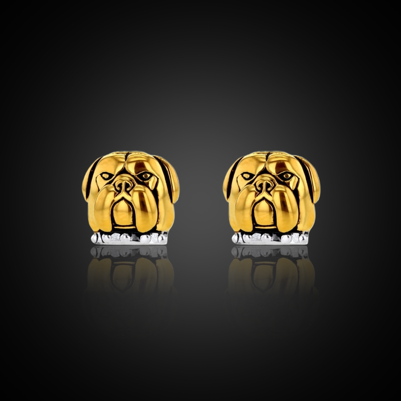 Two-color Bully Dog Three-dimensional Stud Earrings