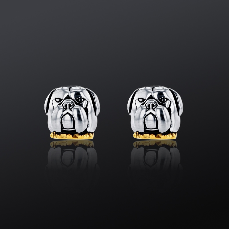 Two-color Bully Dog Three-dimensional Stud Earrings