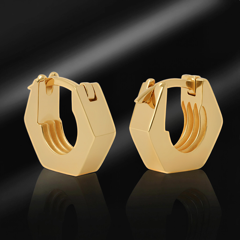 Hex Nut Hoop Earrings Hex Nut Hoop Earrings
