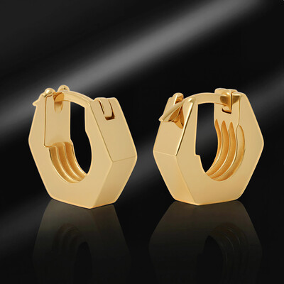 Hex Nut Hoop Earrings