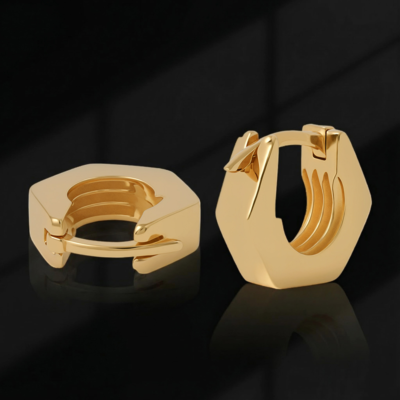 Hex Nut Hoop Earrings Hex Nut Hoop Earrings