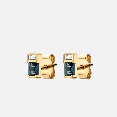 1.06 CTW Baguette Cut Sapphire Diamonds Stud Earrings