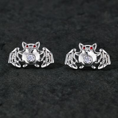 Bat Red Diamond Stud Earrings