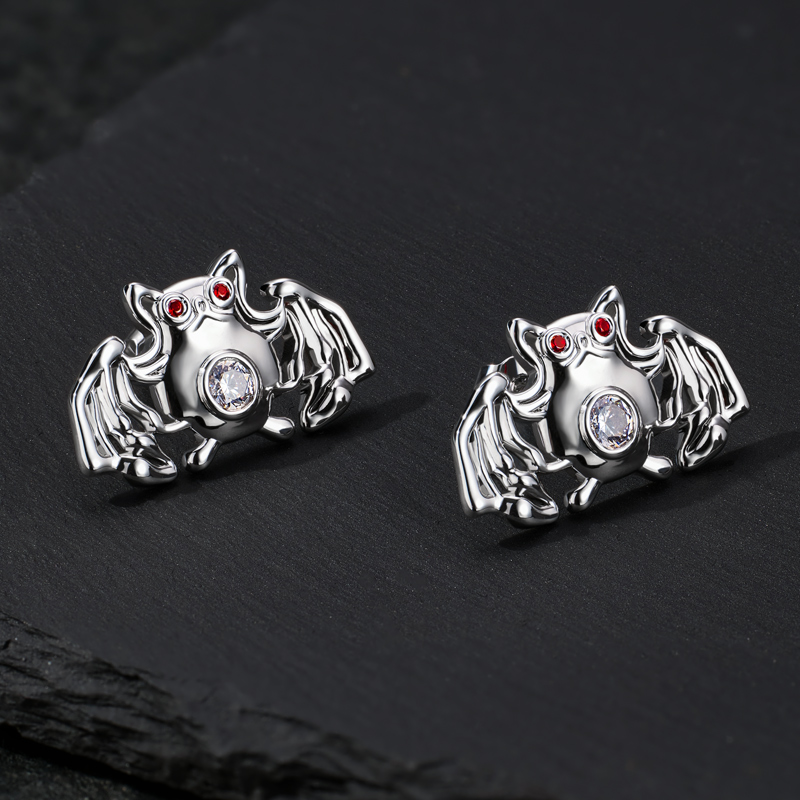 Bat Red Diamond Stud Earrings