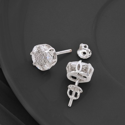 S925 Sterling Silver Oval Cut Hexagon Stud Earrings