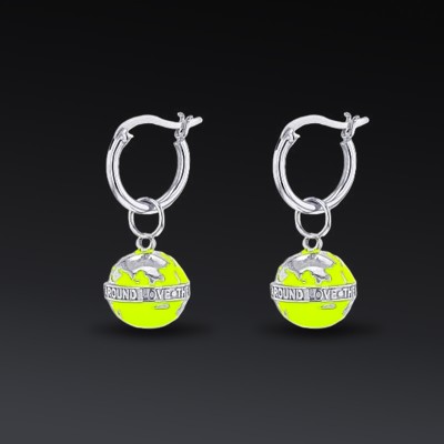 Glowing Enamel Earth Dangle Earrings