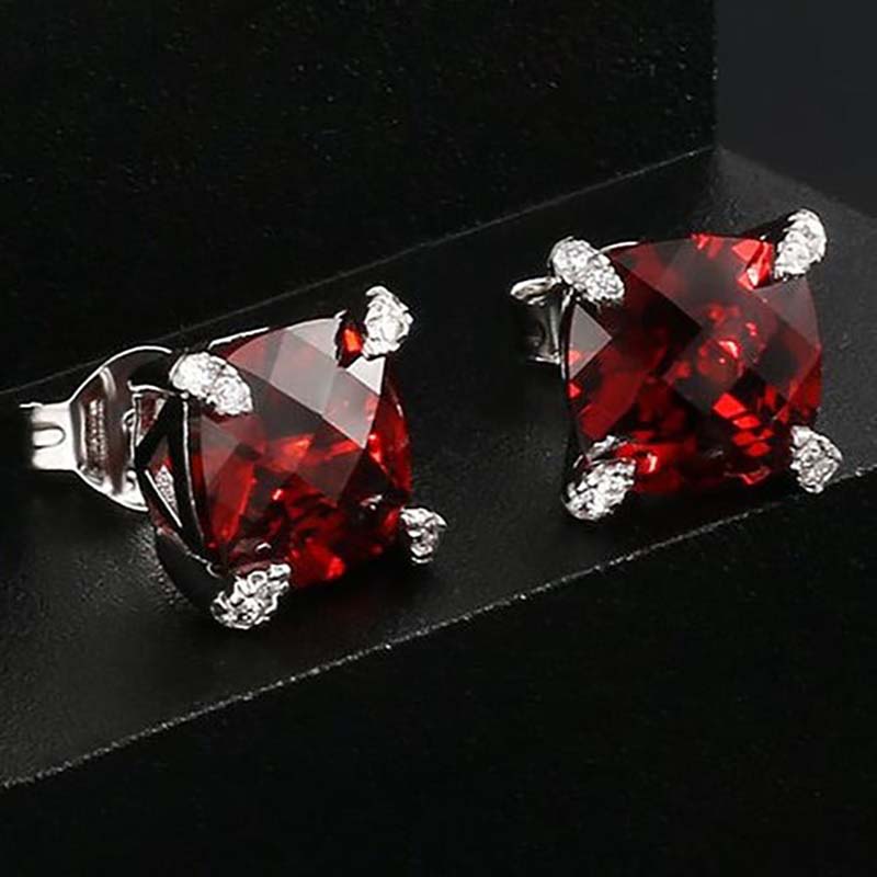 2 Colour Stone Claw Stud Earrings