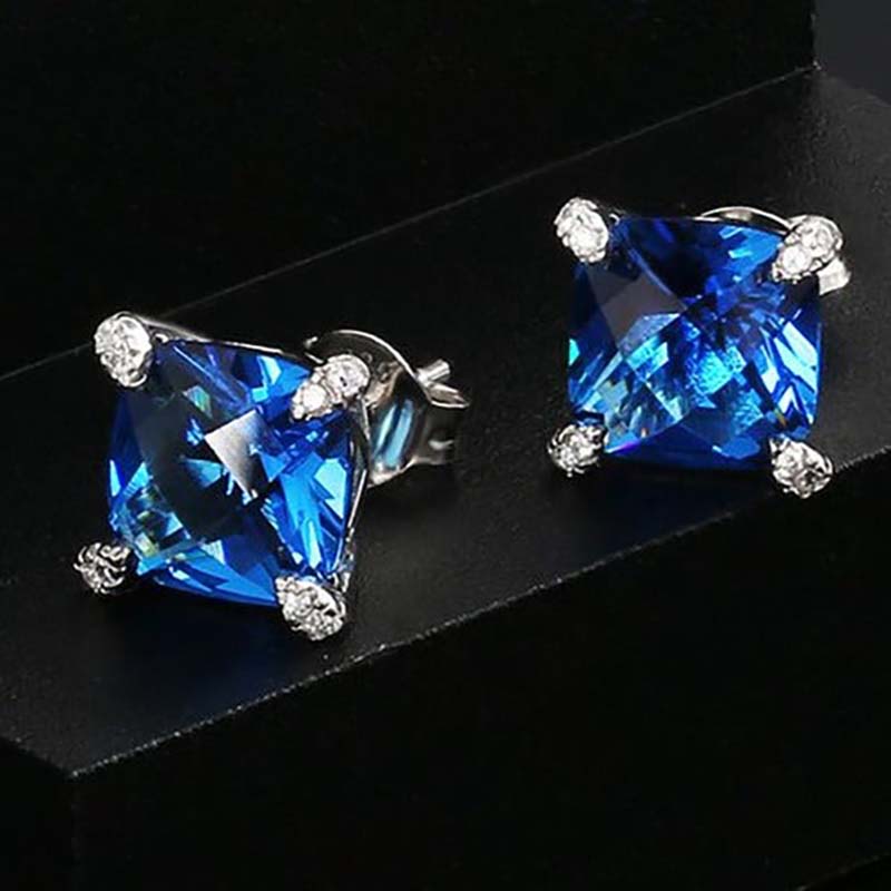 2 Colour Stone Claw Stud Earrings