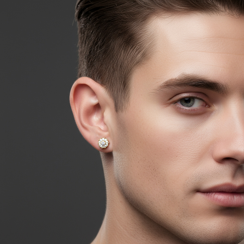 Moissanite Flower Stud Earrings in S925 Sterling Silver Moissanite Flower Stud Earrings in S925 Sterling Silver