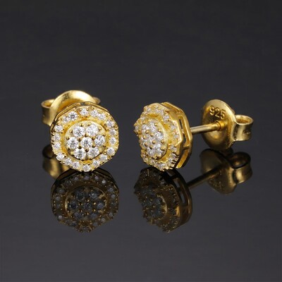 Moissanite Polygonal Stud Earrings in S925 Sterling Silver