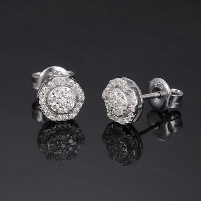 Moissanite Polygonal Stud Earrings in S925 Sterling Silver