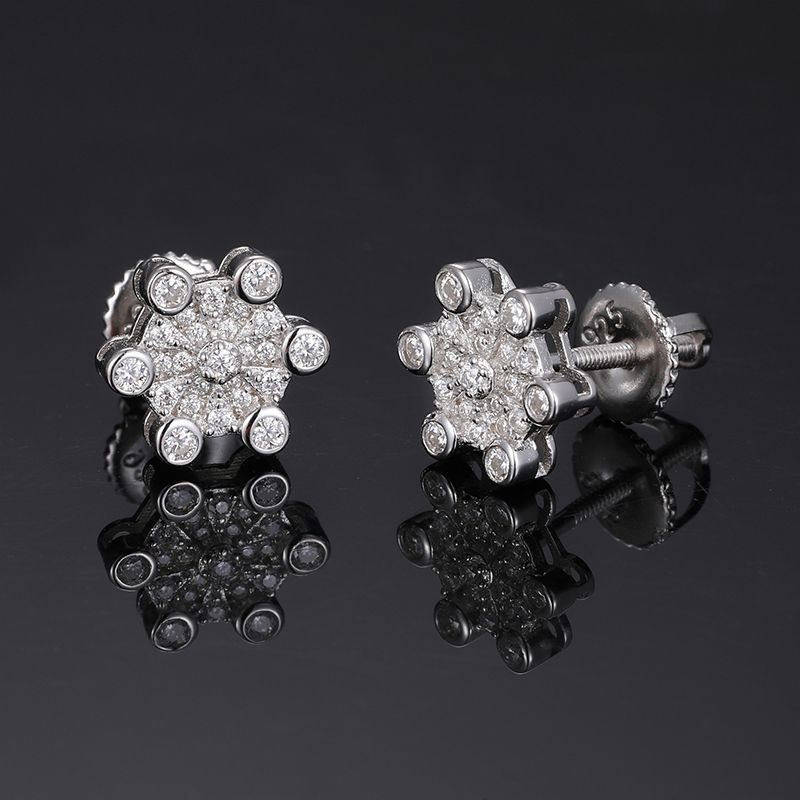 S925 Sterling Silver Moissanite Stud Earrings