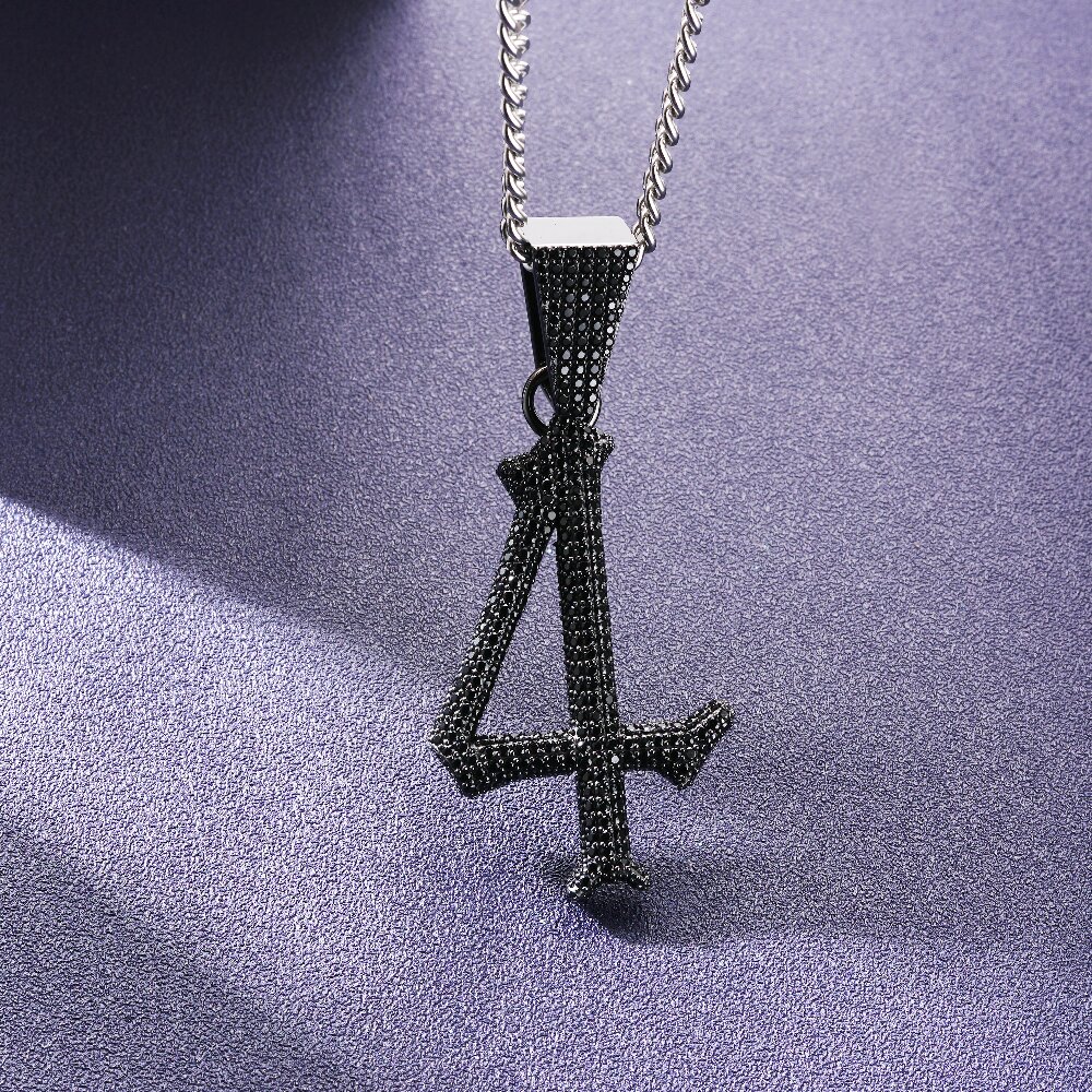 Iced Black Diamonds Number Pendant