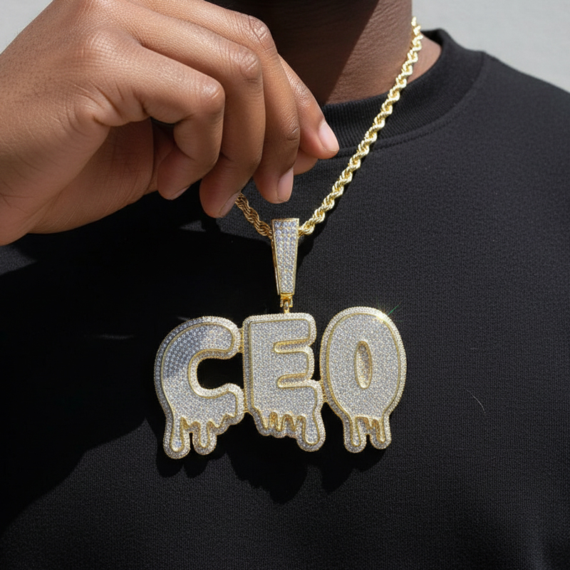 Iced Out Custom Drip Pendant Iced Out Custom Drip Pendant