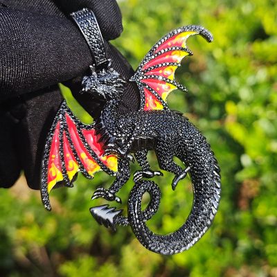 Flame Wings Dragon Pendant