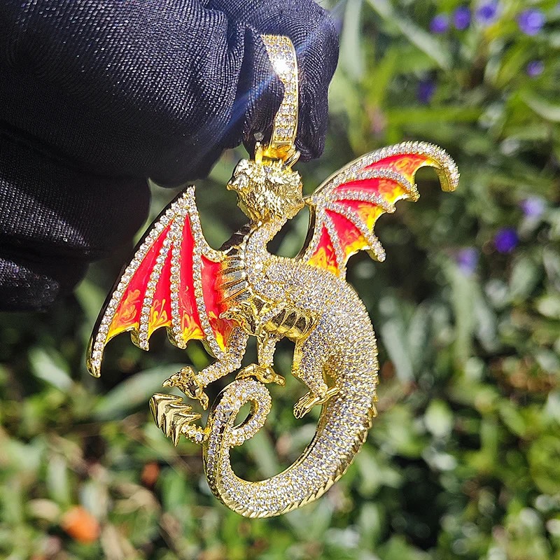 Flame Wings Dragon Pendant