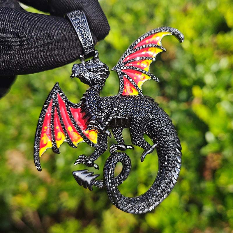 Flame Wings Dragon Pendant