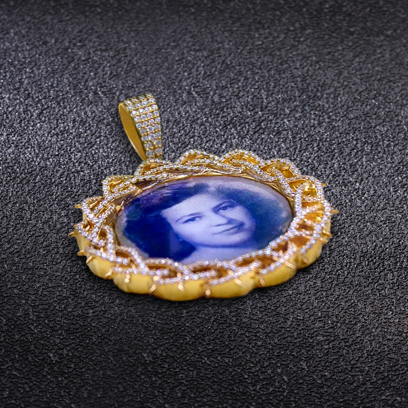 Iced Crown of Thorns Custom Photo Pendant