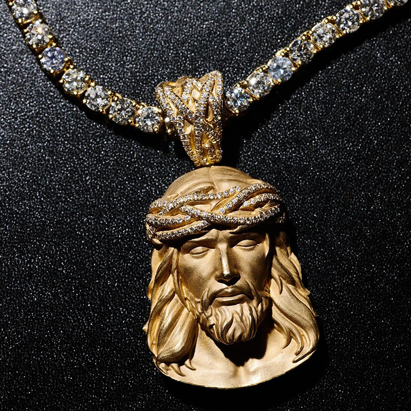 Matte Jesus Crown of Thorns Pendant