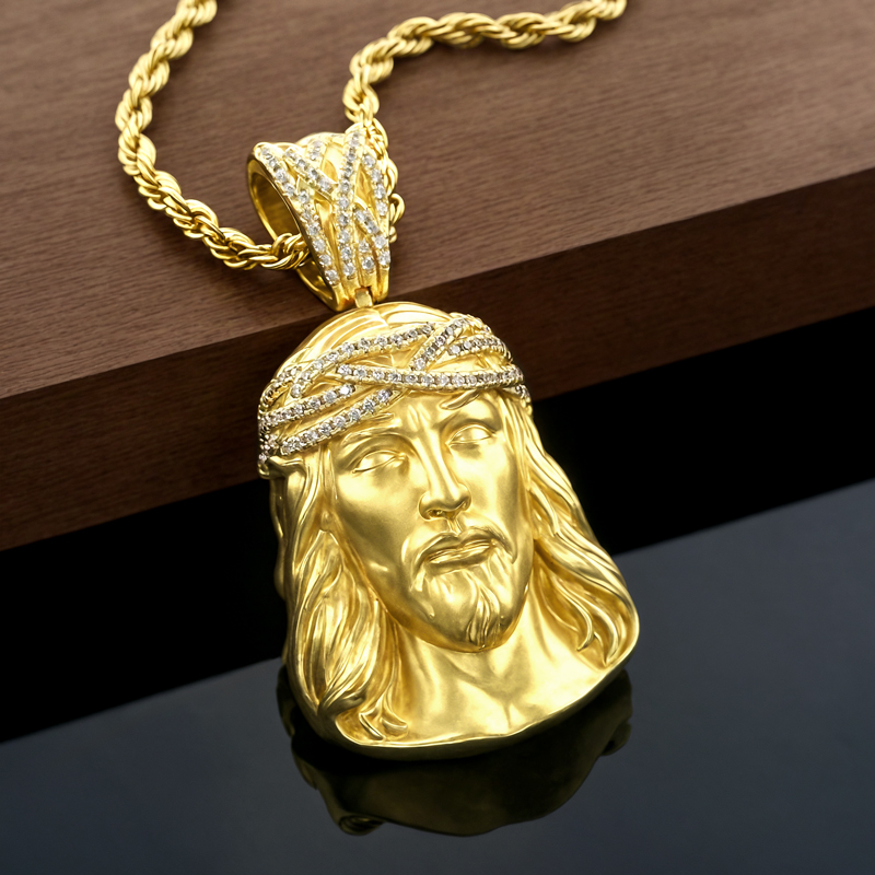 Matte Jesus Crown of Thorns Pendant
