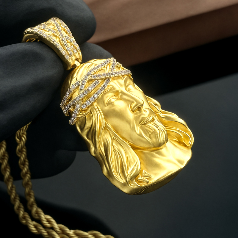 Matte Jesus Crown of Thorns Pendant