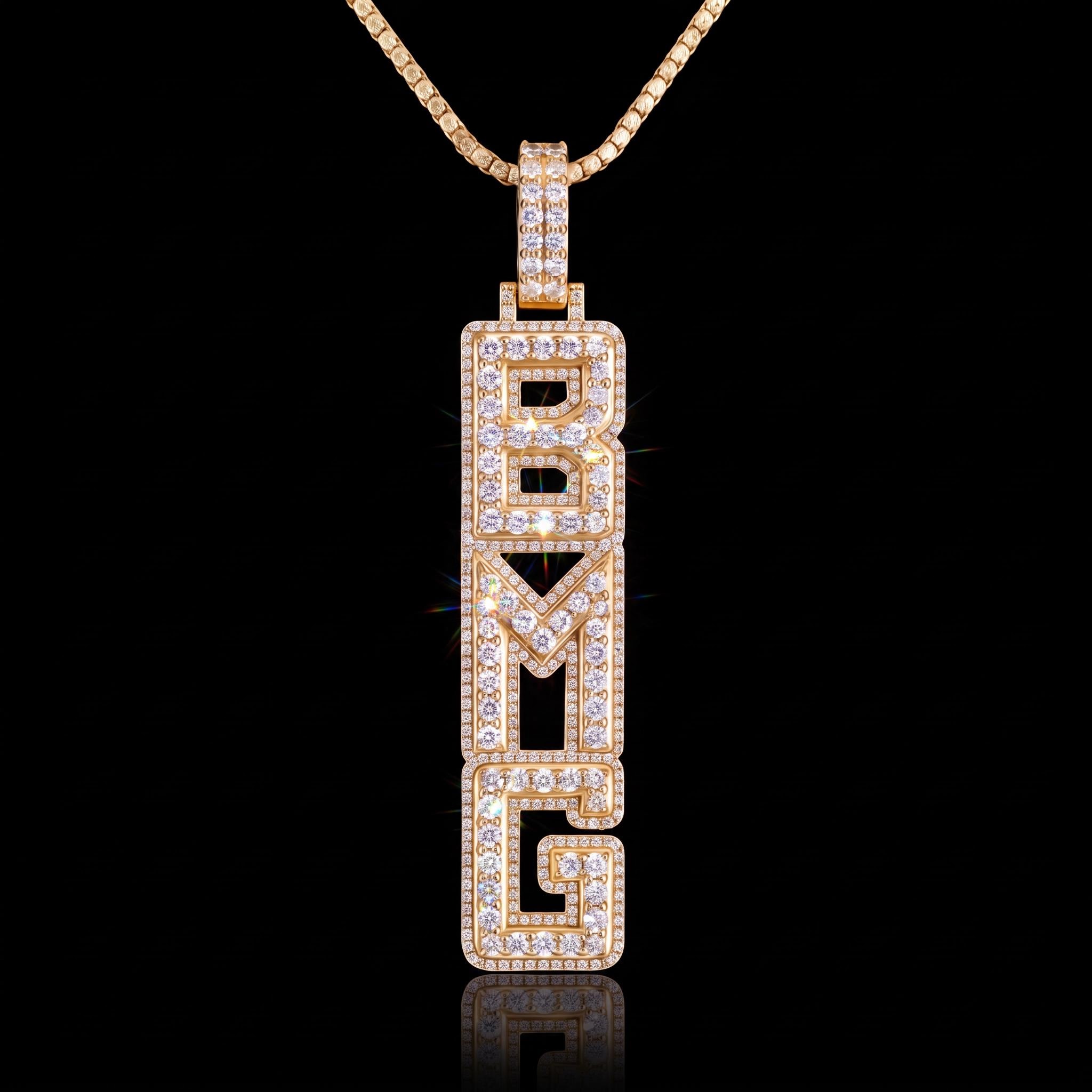 Full Iced Custom Double Layer Vertical Letter Pendant Full Iced Custom Double Layer Vertical Letter Pendant