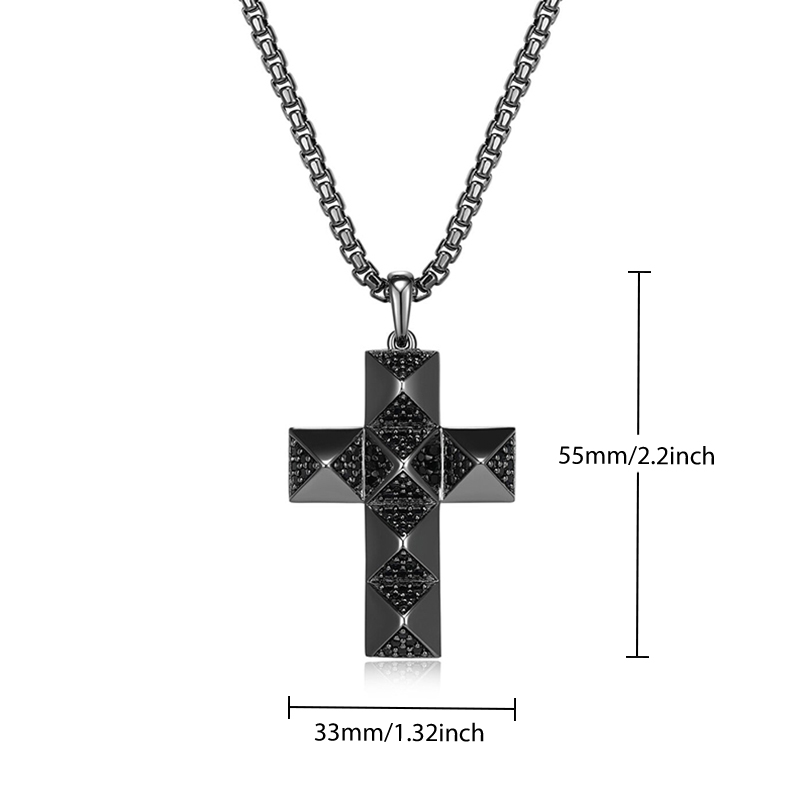 2.8 CTW Black Diamond Cross Pendant