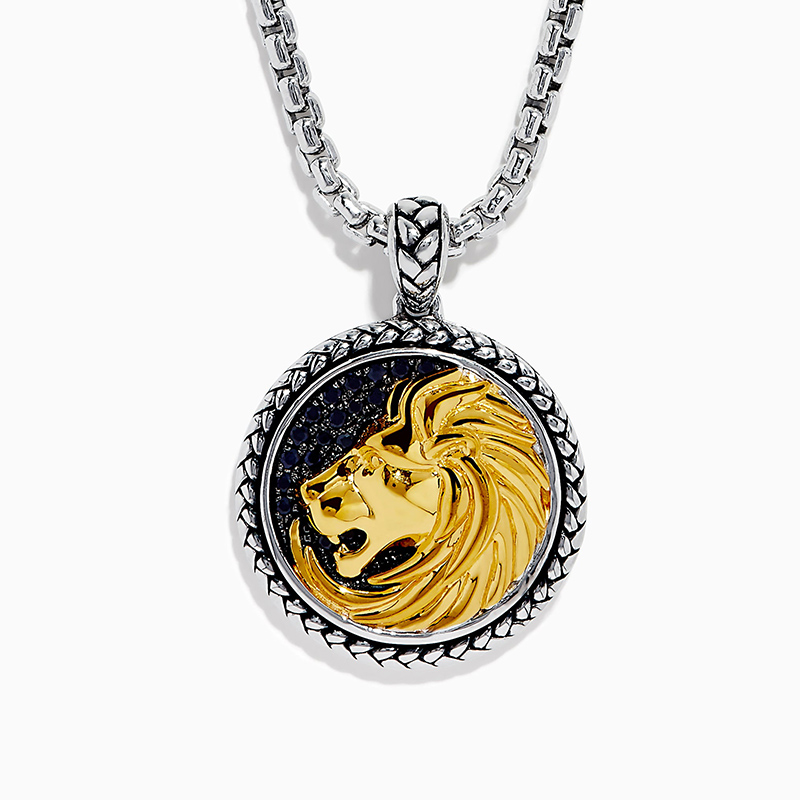 Iced Out Black Diamond Lion Pendant