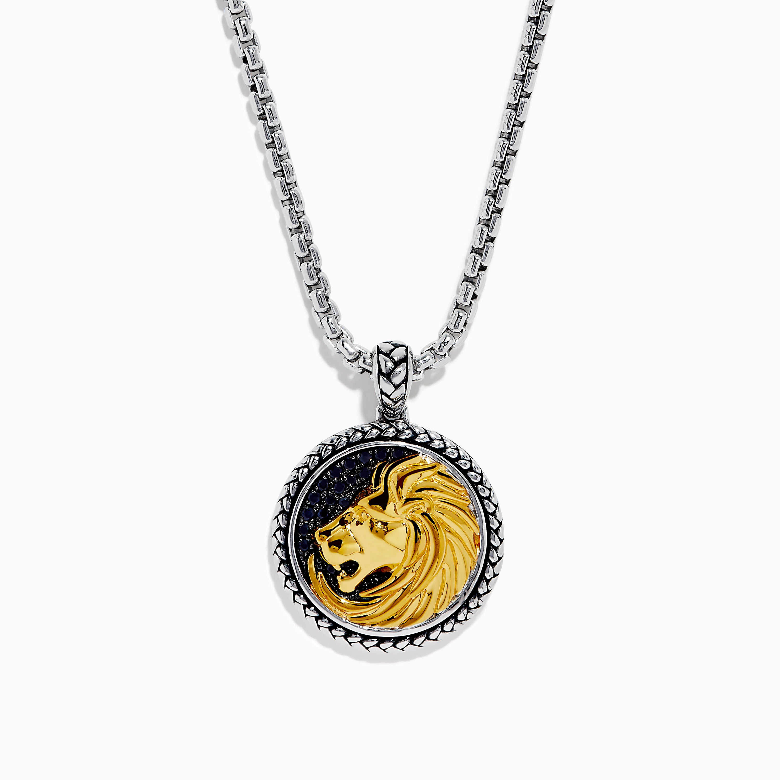 Iced Out Black Diamond Lion Pendant